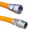 Picture of 1" OD (3/4" ID) X 12" Long, 1" Female Pipe Thread X 1" Male Pipe Thread, Yellow Coated Corrugated Stainless Steel Gas Connector