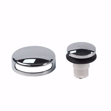 Picture of Snap-On Bathtub Faceplate with Toe Touch Stopper, Chrome Plated