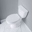 Picture of White Deluxe Plastic Toilet Seat, Closed Front with Cover, Round