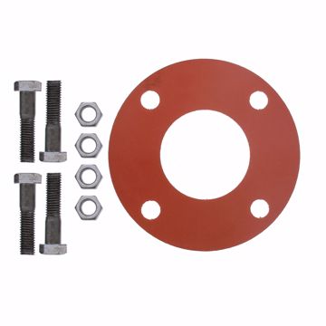 Picture of 3" Red Rubber Full Face Gasket Kit, 5/8" x 3" Bolt Size