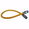 Picture of 3/8" OD (1/4" ID) X 12" Long, 1/2" Male Pipe Thread X 1/2" Male Pipe Thread, Yellow Coated Corrugated Stainless Steel Gas Connector