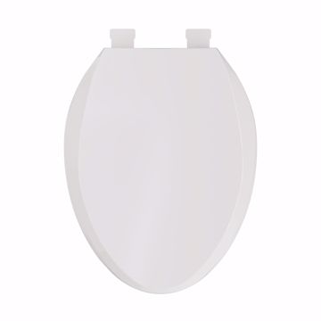 Picture of White Premium Plastic Toilet Seat, Closed Front with Cover, Slow-Close and QuicKlean® Hinges, Elongated