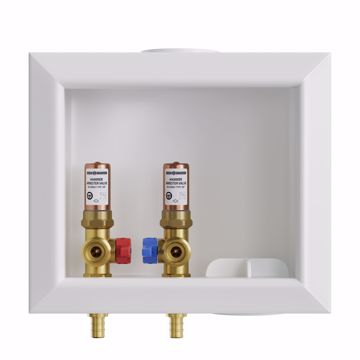 Picture of Washing Machine Box, Quarter Turn Right Outlet with Water Hammer Arrestor, 1/2" F1807 PEX Connection