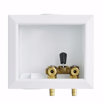 Picture of Washing Machine Box, Quarter Turn Left Outlet with Single Lever Valve, 1/2" PEX F1960 Connection