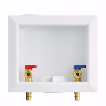 Picture of Washing Machine Box, Quarter Turn Center Outlet, 1/2" PEX F1960 Connection