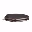 Picture of Dark Brown Designer Wood Toilet Seat with Piano Finish, Closed Front with Cover, Chrome Hinges, Elongated