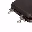 Picture of Dark Brown Designer Wood Toilet Seat with Piano Finish, Closed Front with Cover, Chrome Hinges, Elongated