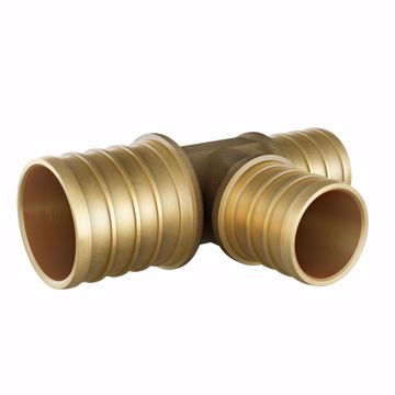 Picture of 1-1/2" x 1" x 1" F1807 Brass PEX Reducing Tee, Bag of 5