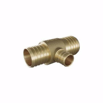 Picture of 1-1/2" x 1-1/4" x 3/4" F1807 Brass PEX Reducing Tee, Bag of 5
