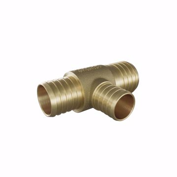 Picture of 1-1/2" x 1-1/4" x 1" F1807 Brass PEX Reducing Tee, Bag of 5