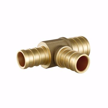 Picture of 1-1/2" x 1-1/4" x 1-1/4" F1807 Brass PEX Reducing Tee, Bag of 5