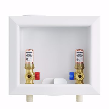 Picture of Washing Machine Box, Quarter Turn Center Outlet with Water Hammer Arrestor, 1/2" CPVC Connection