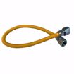 Picture of 3/8" OD (1/4" ID) X 12" Long, 1/2" Female Pipe Thread X 1/2" Female Pipe Thread, Yellow Coated Corrugated Stainless Steel Gas Connector
