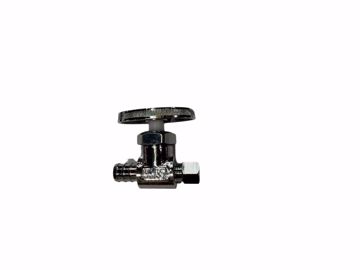Picture of 1/2" PEX x 1/4" OD Comp Multi-Turn Straight Supply Stop Valve, Chrome Plated