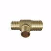 Picture of 1-1/2" x 1-1/4" x 1" F1807 Brass PEX Reducing Tee, Bag of 5