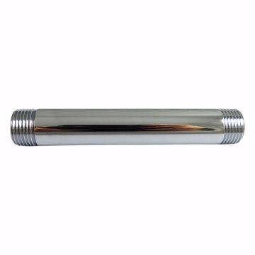 Picture of 3/8" x 8" Chrome Plated Brass Pipe Nipple
