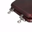 Picture of Mahogany Designer Wood Toilet Seat with Piano Finish, Closed Front with Cover, Polished Brass Hinges, Elongated