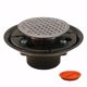 Picture of 2" x 3" ABS Shower Drain with 2" Brass Spud and 4" Round Chrome Plated Strainer with Test Plug