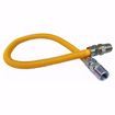 Picture of 1/2" OD (3/8" ID) X 12" Long, 1/2" Male Pipe Thread X 1/2" Male Pipe Thread, Yellow Coated Corrugated Stainless Steel Gas Connector