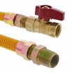 Picture of 1/2" OD (3/8" ID) Gas Connector Assembly, Yellow Coated, 1/2" MIP x 1/2" FIP Ball Valve x 36"