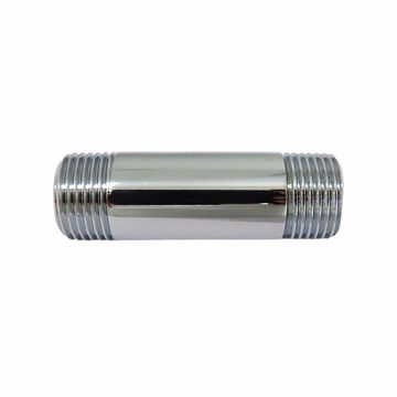 Picture of 3/8" x 2" Chrome Plated Brass Pipe Nipple