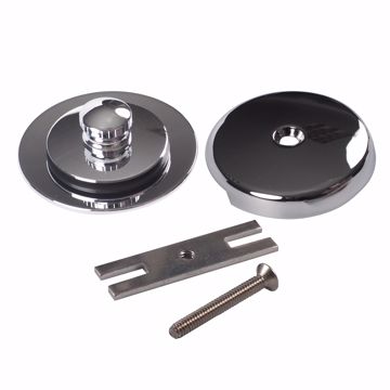 Picture of One-Hole Bathtub Faceplate with Lift and Turn Stopper and Conversion Bar, Chrome Plated