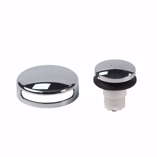 Picture of Snap-On Bathtub Faceplate with Toe Touch Stopper, Chrome Plated