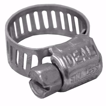 Picture of 1/4" - 5/8" Micro Size Gear Clamp with 5/16" Band, All Stainless, Box of 10